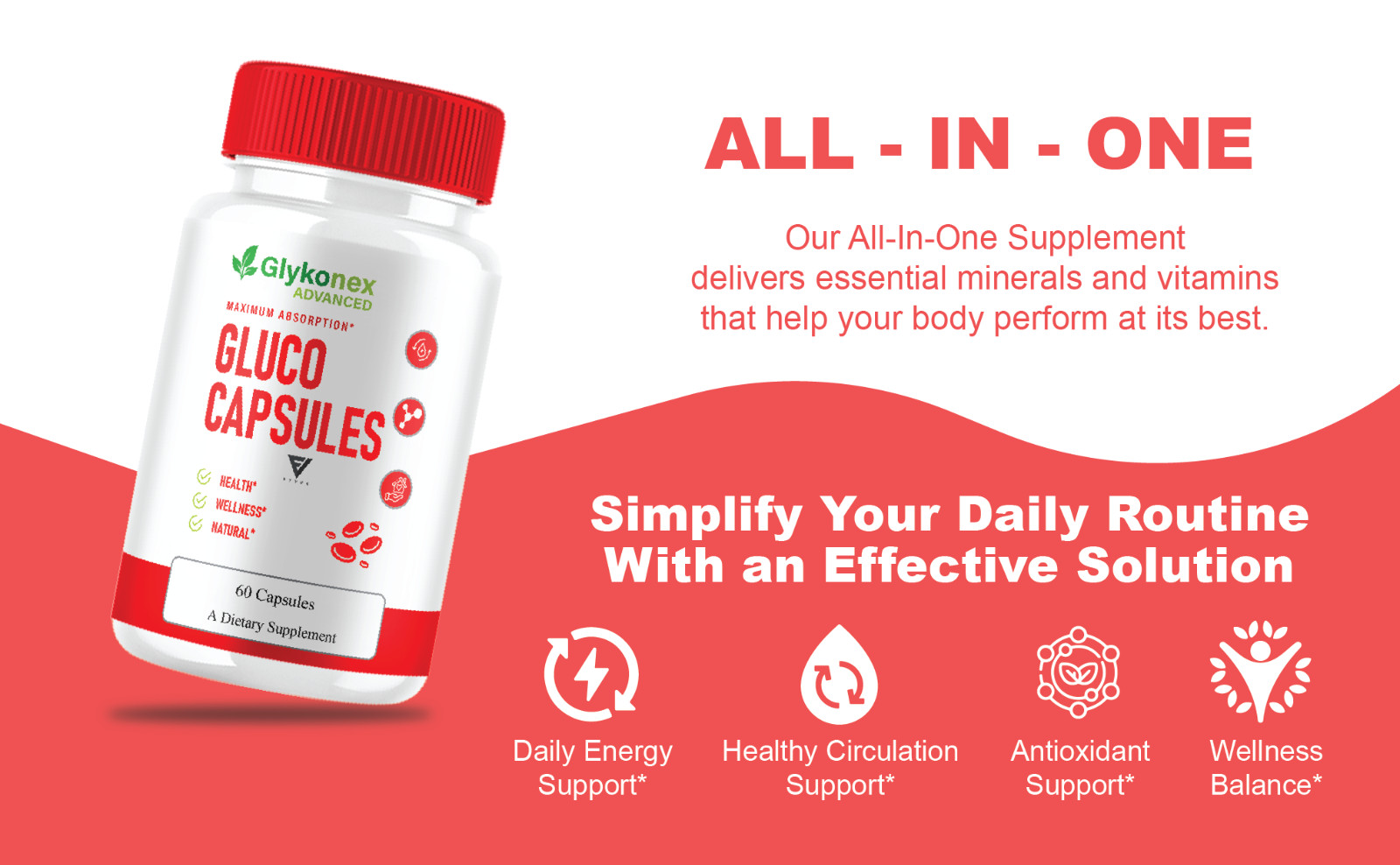 (2 Pack) GlykoNex Pro Daily Wellness Support, GlykoNex Supplement (120 Capsules)