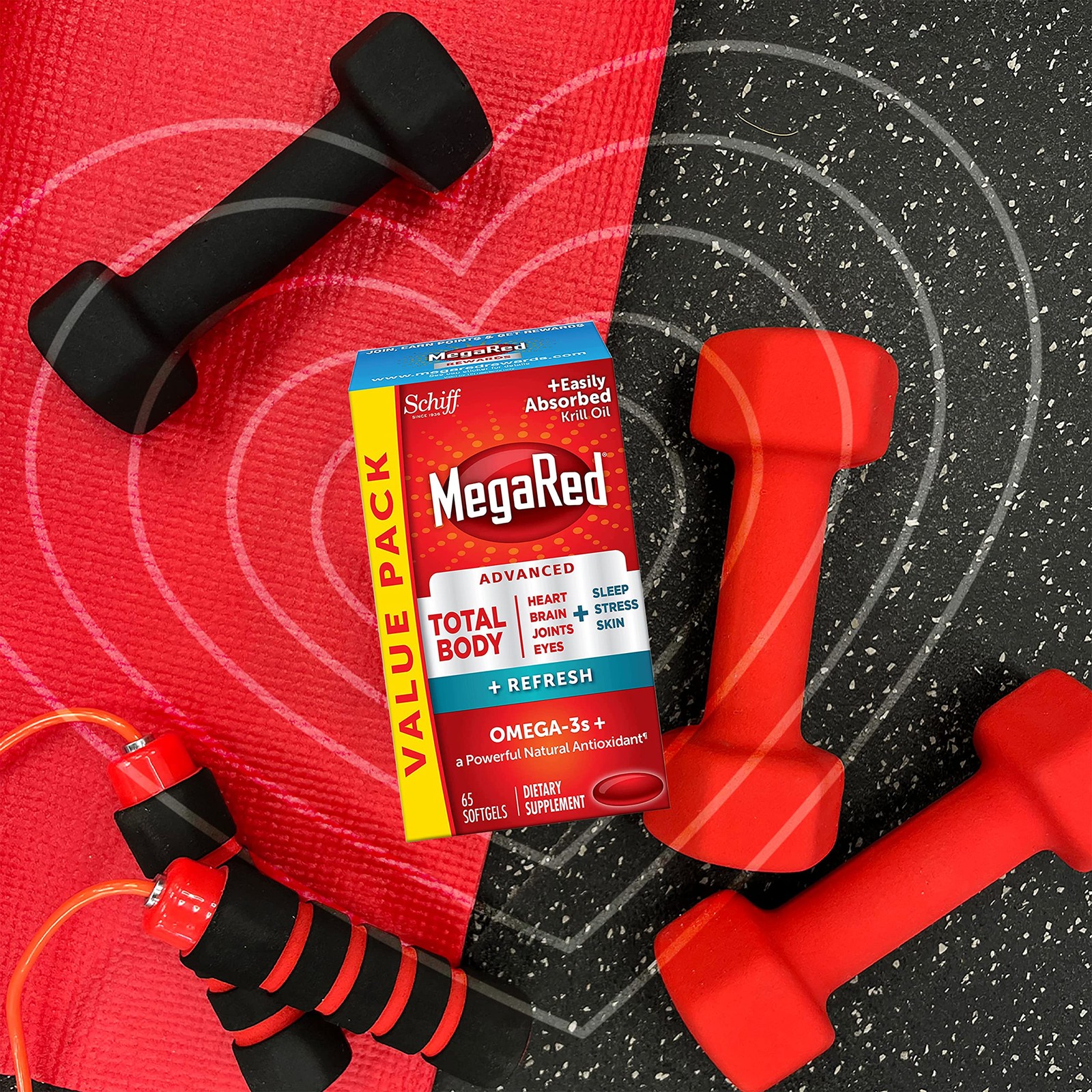 Megared Omega-3 Blend Total 500Mg Softgels 65 Count In A Bottle Easily Absorbed