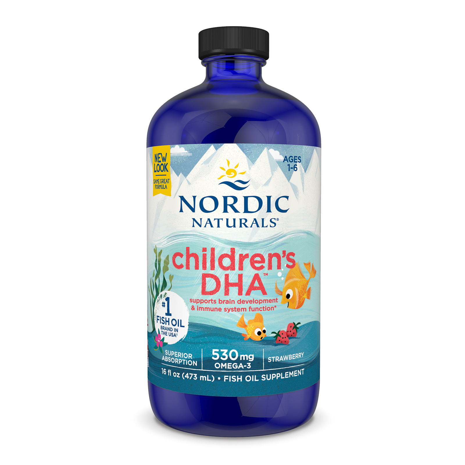 Nordic Naturals Children’s DHA Liquid – Strawberry Flavored Kids Fish Oil, 16 Oz