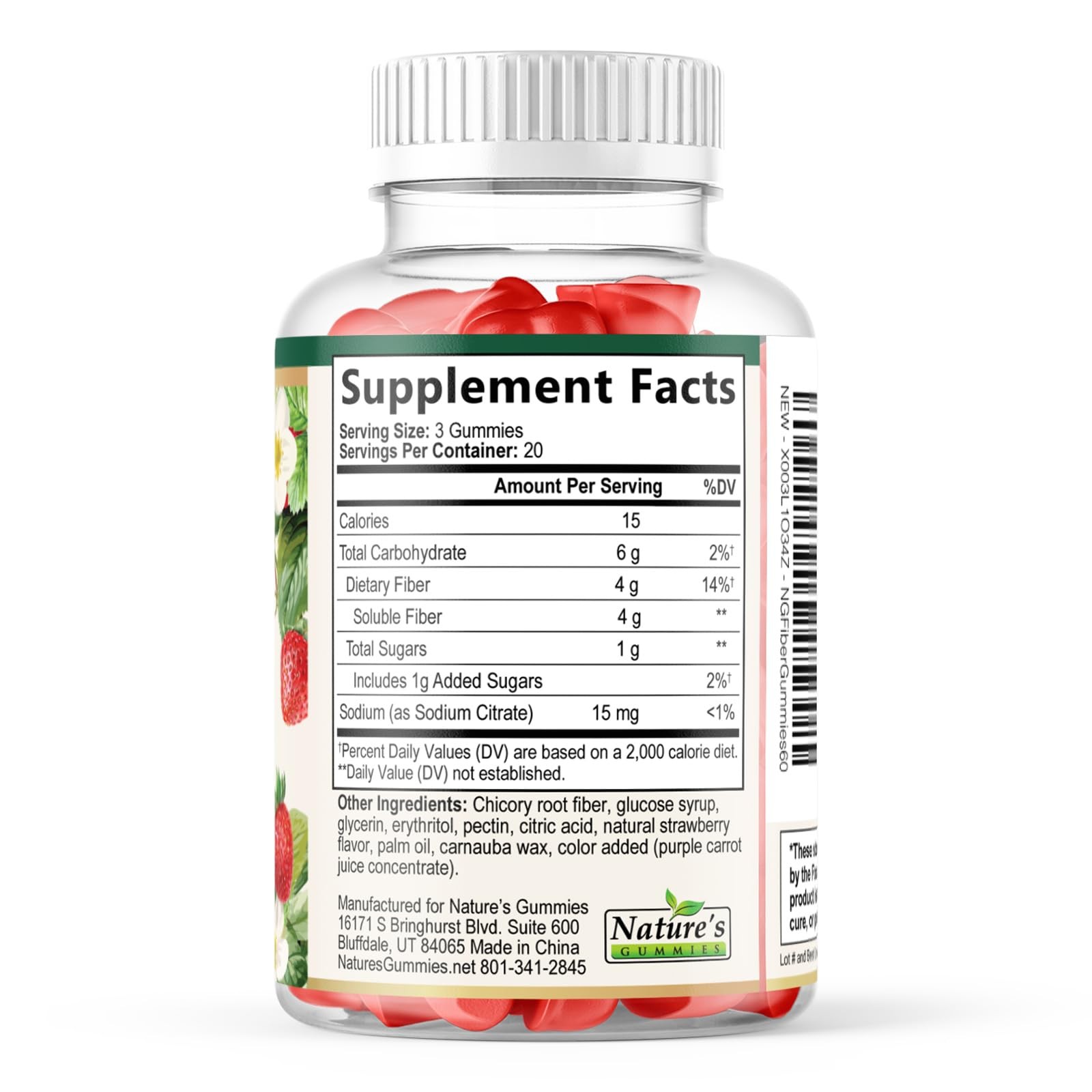 Nature’S Gummies Prebiotic Fiber Gummies – 4G Dietary Fiber Per Serving – Extra