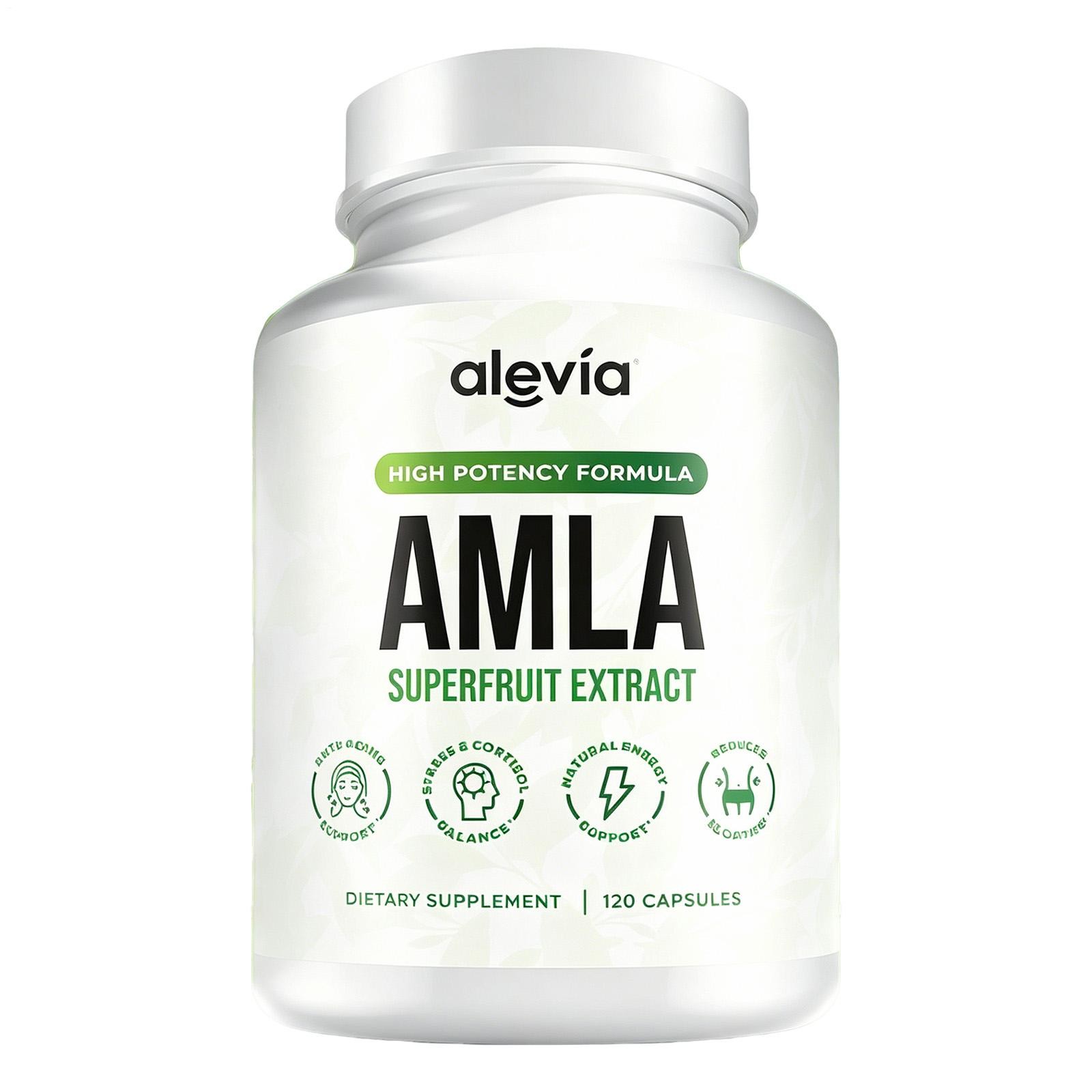 Alevia pure Amla Capsules – 1000mg Indian Gooseberry Supplement 120 ct *1-3
