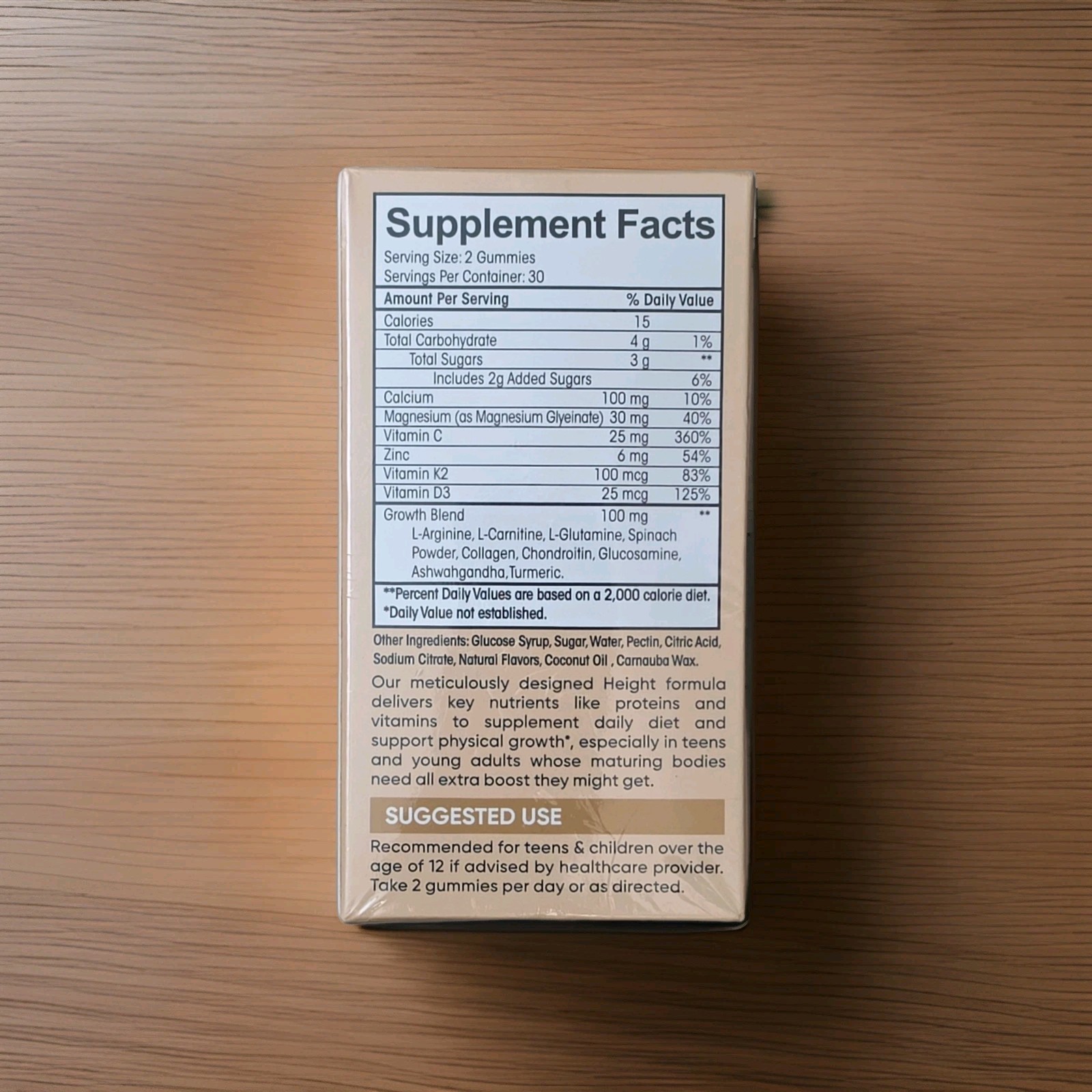 Height Growth Support Vegan Non-GMO 60 Gummies Exp 01/27 by HighSpot