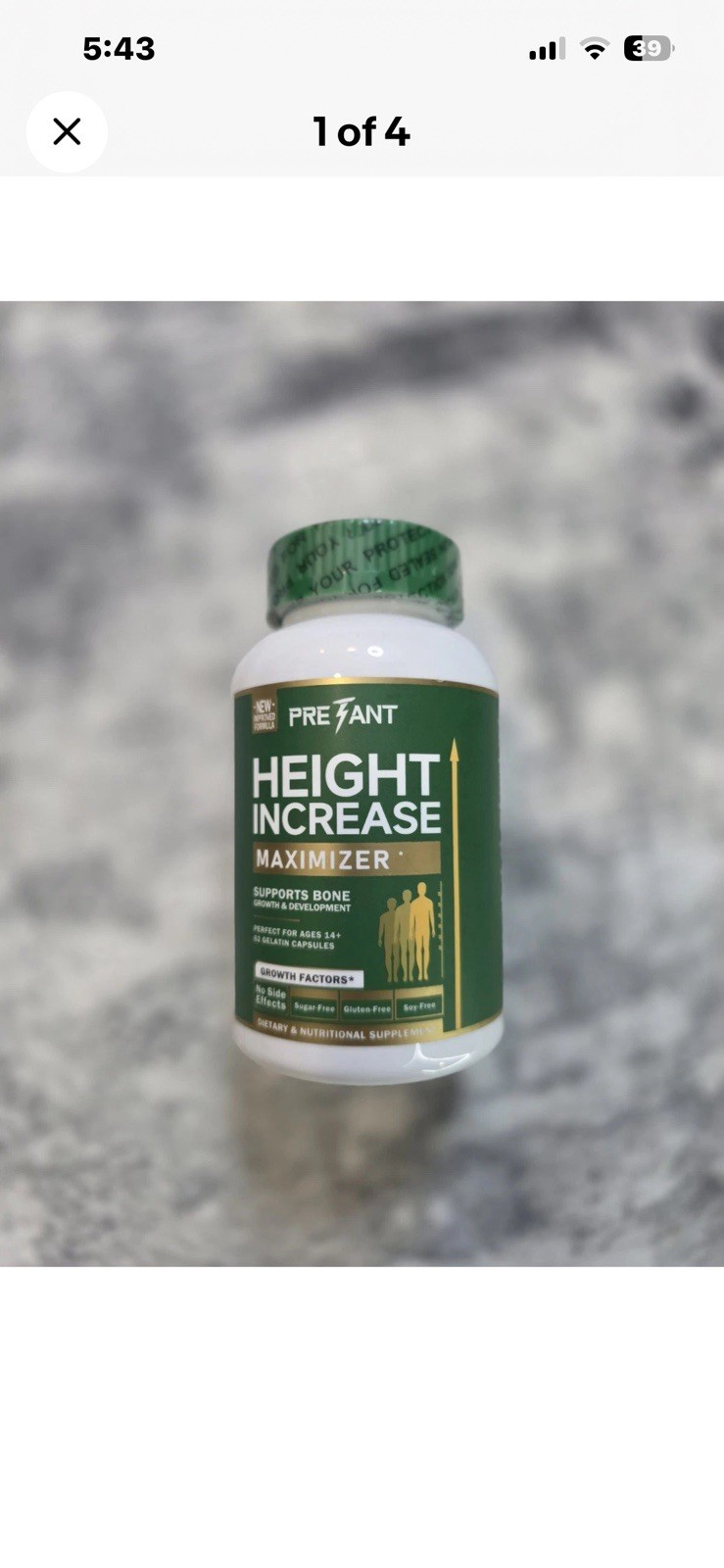 PREANT Height Increase Maximizer Calcium Zinc 62 Capsules Exp 02/2027