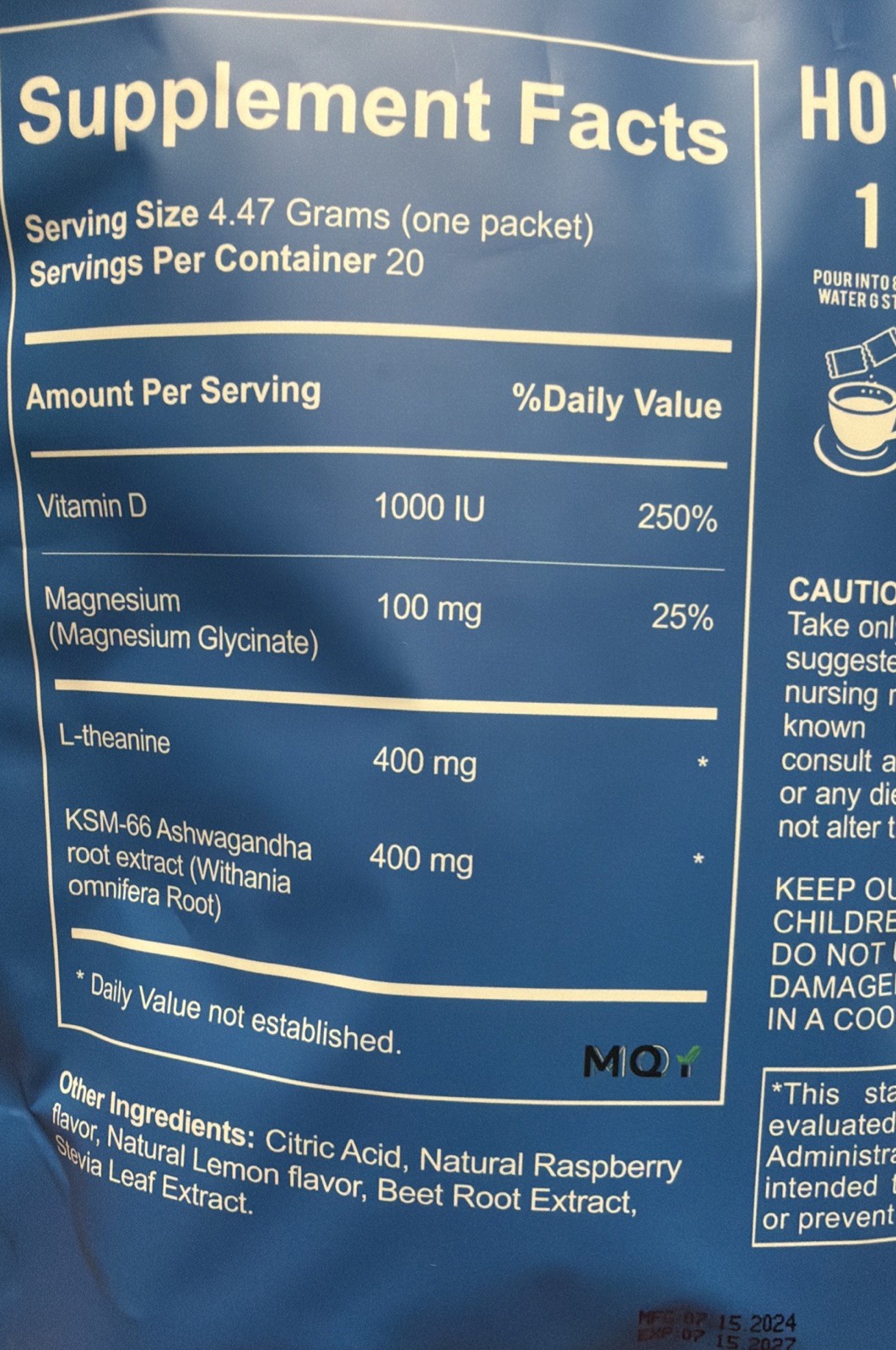 ~ Calm Stable Magnesium ~*Raspberry Lemonade*~ 20 Packets ~ Sealed ~ Exp.07/2027
