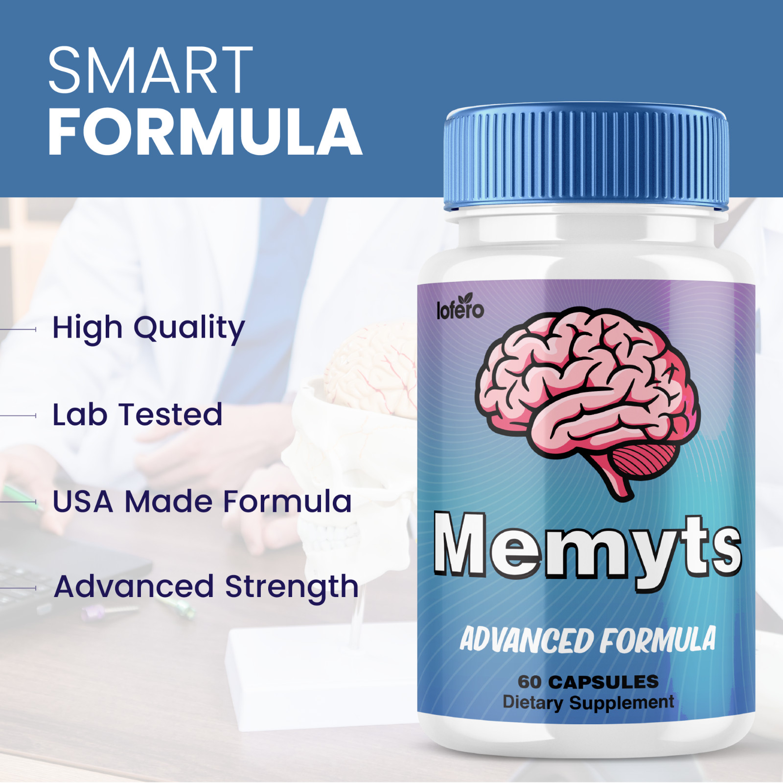 (5 Pack) Memyts Nootropic Natural Formula Brain and Memory Supplement (300 ct)