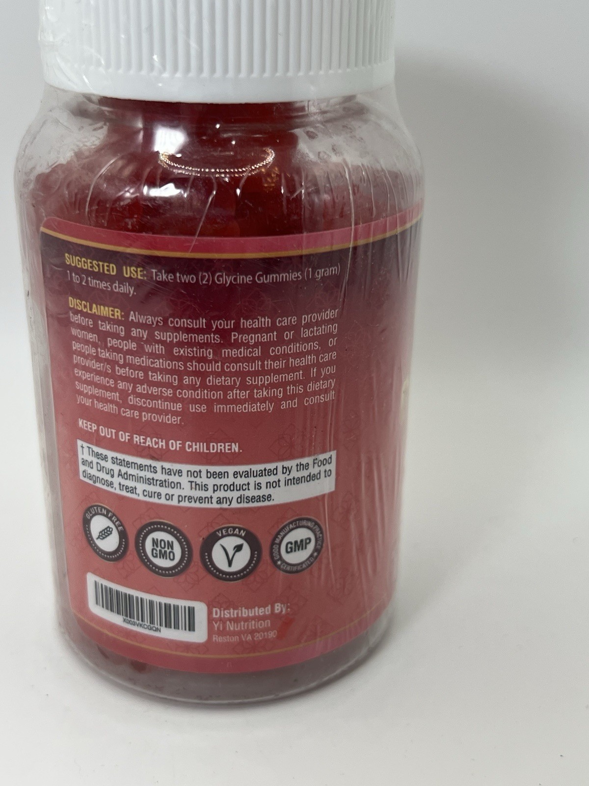 Glycine Gummies Strawberry 30ct Protect Muscle loss Neurotransmitter support B56