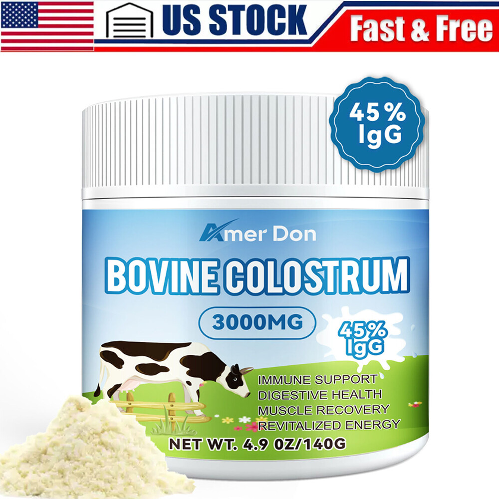 Bovine Colostrum Powder 3000mg High IgG(45%)Immune Beauty Boost Support Non-GMO