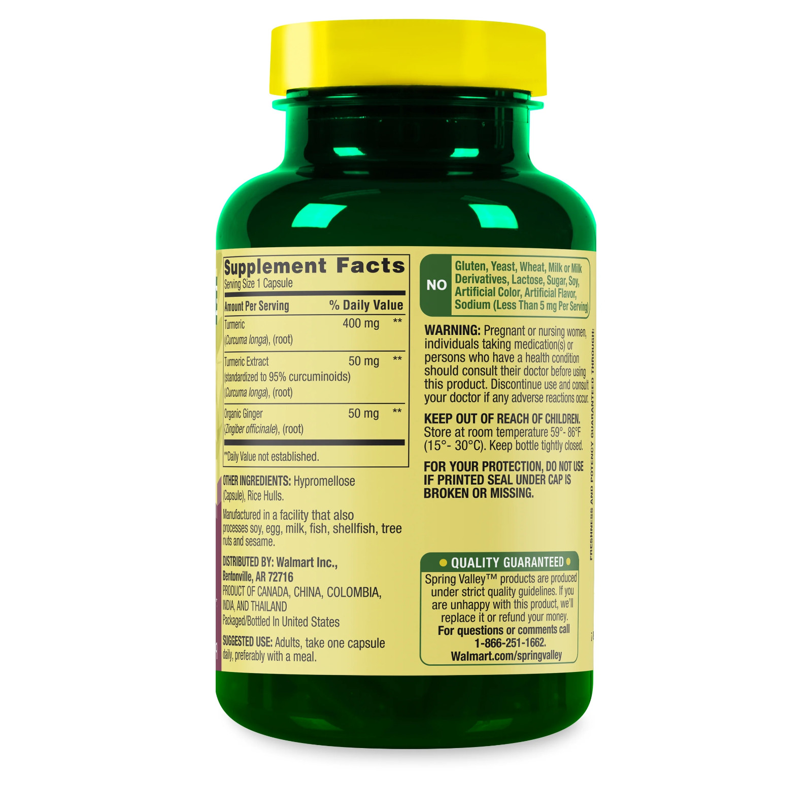 Spring Valley Ultra Strength Turmeric Curcumin Dietary Supplement 1,500 mg 90 Ct