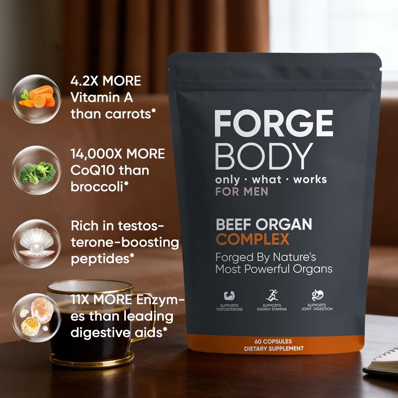 KXVUDE Beef Organ Complex Capsules – Grass Fed Liver & Heart Support