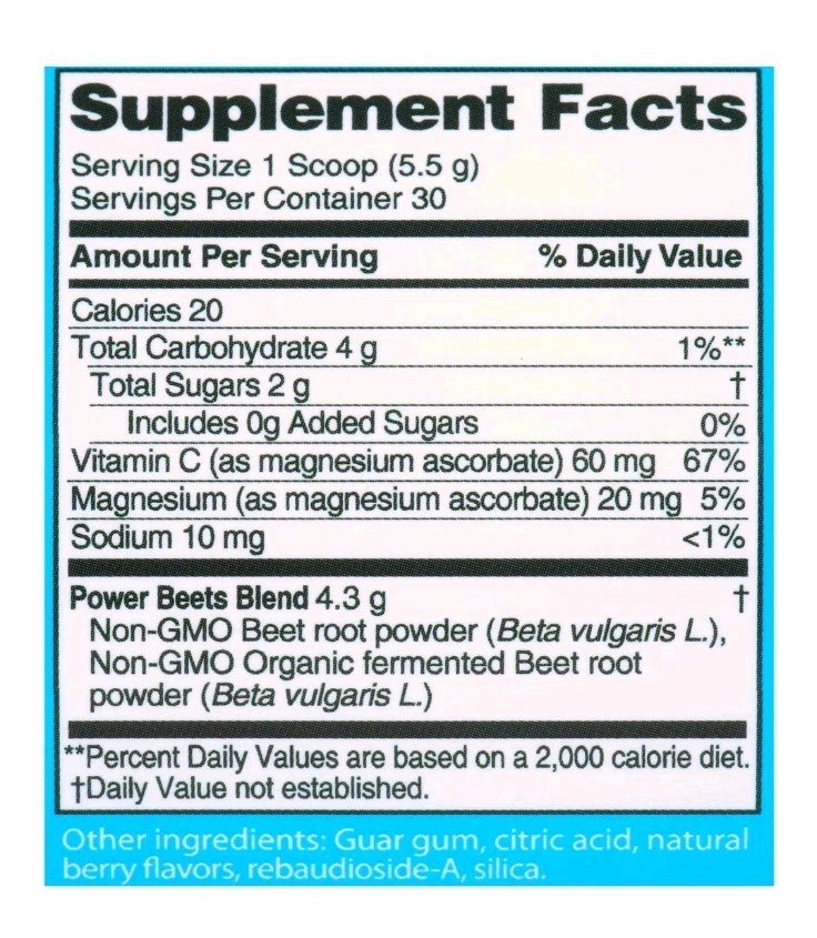 Nu-Therapy power beets powder, acai berry pomegranate, 5.8 oz, 30 serving