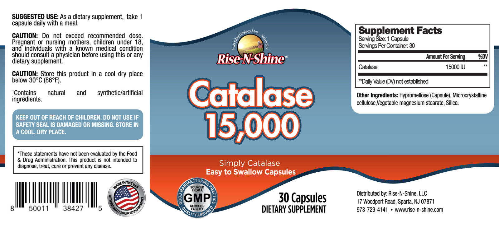 CATALASE 15,000 -Extra Strength Antioxidant Enzyme – 30 DAY SUPPLY