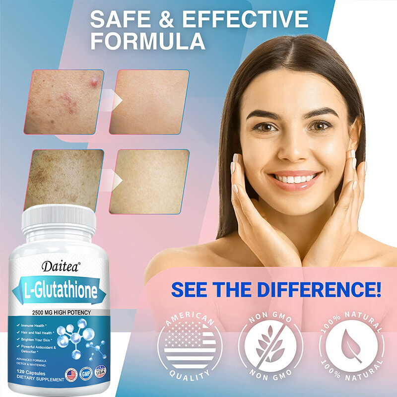 L-Glutathione 2500mg Capsules Detox Strong antioxidant Anti UV radiation