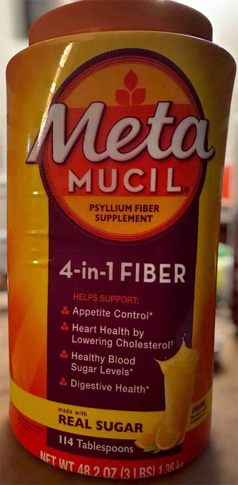 Metamucil 4-in-1 Fiber 48.2 Oz (114 Tablespoons)