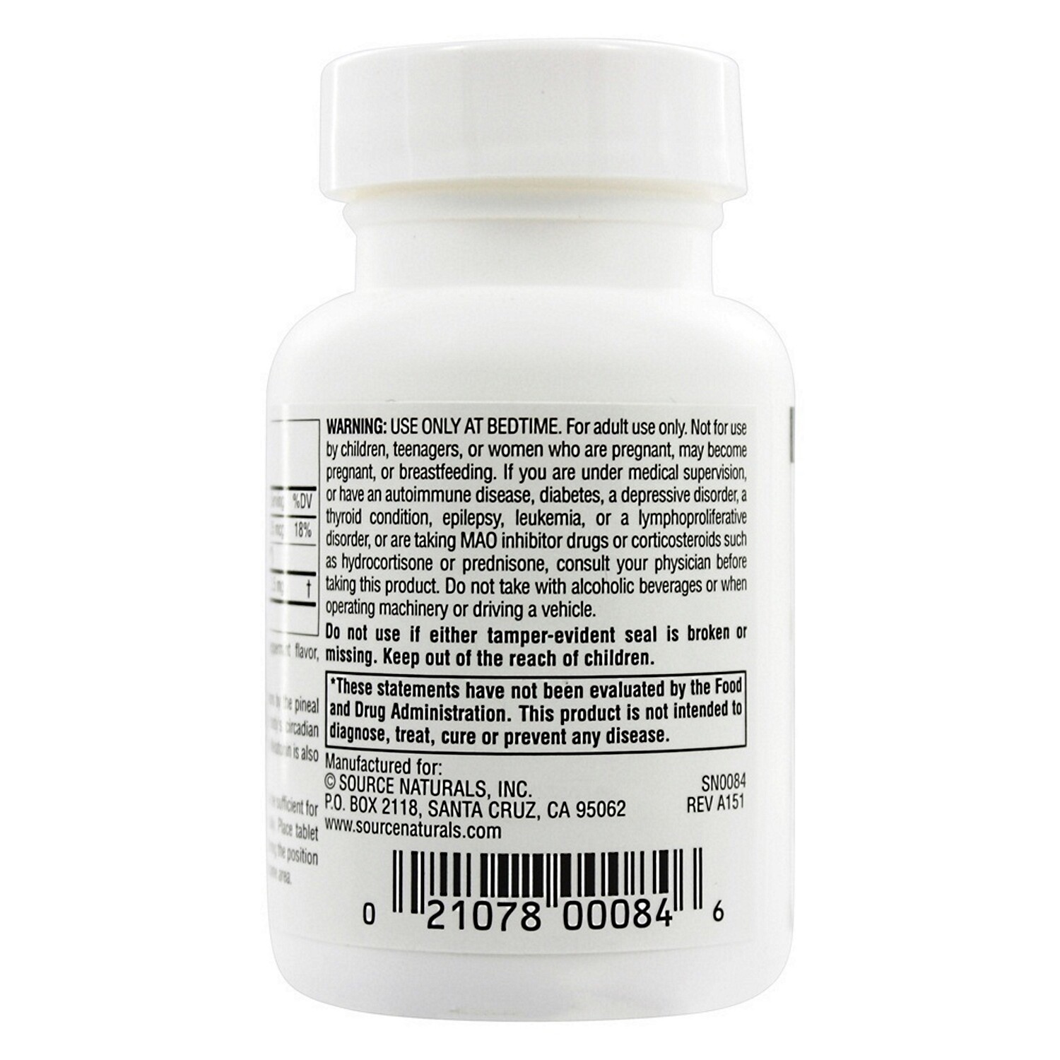 Source Naturals Melatonin 2.5mg, Peppermint, 60 Tablets