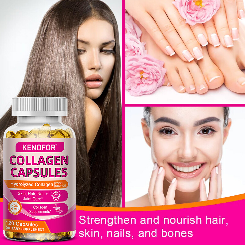 Hair Skin and Nails Vitamins | 120 Softgels | Biotin and Collagen & Vitamin C