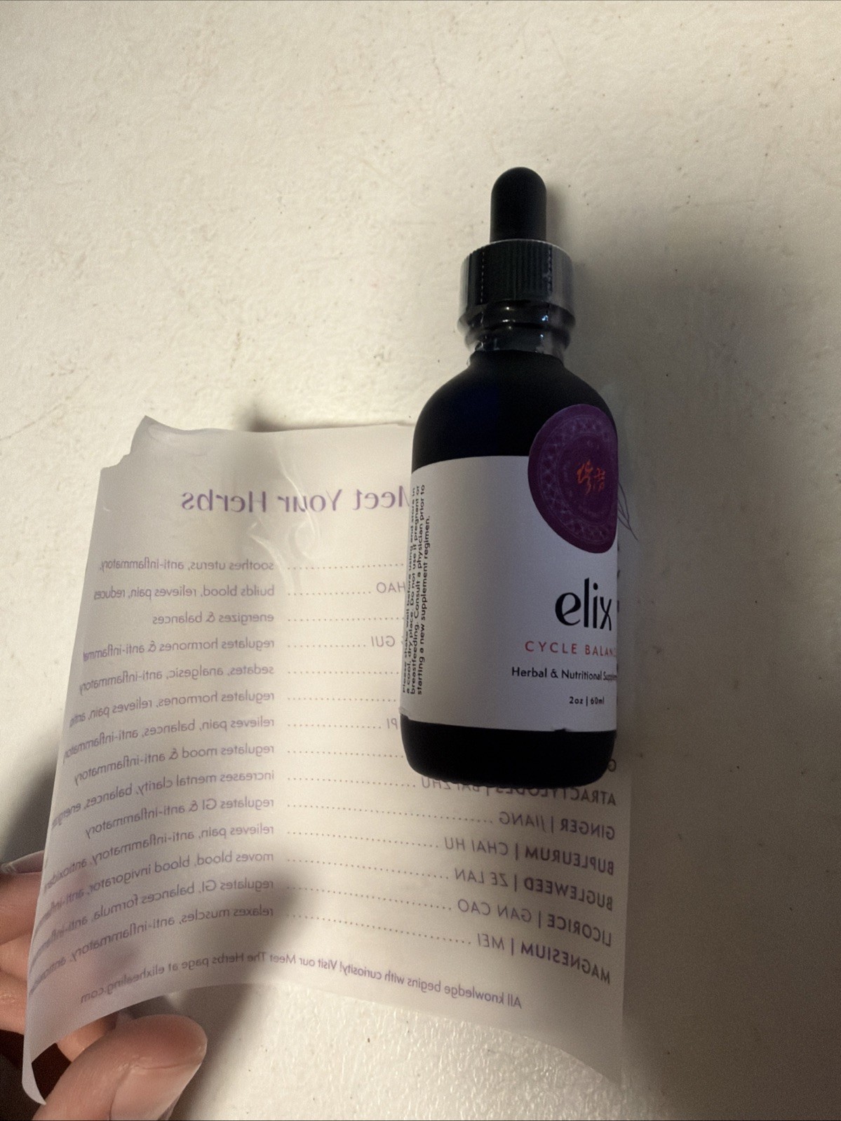 Elix Cycle Balance Herbal & Nutritional Supplement Healing 2oz 60ml