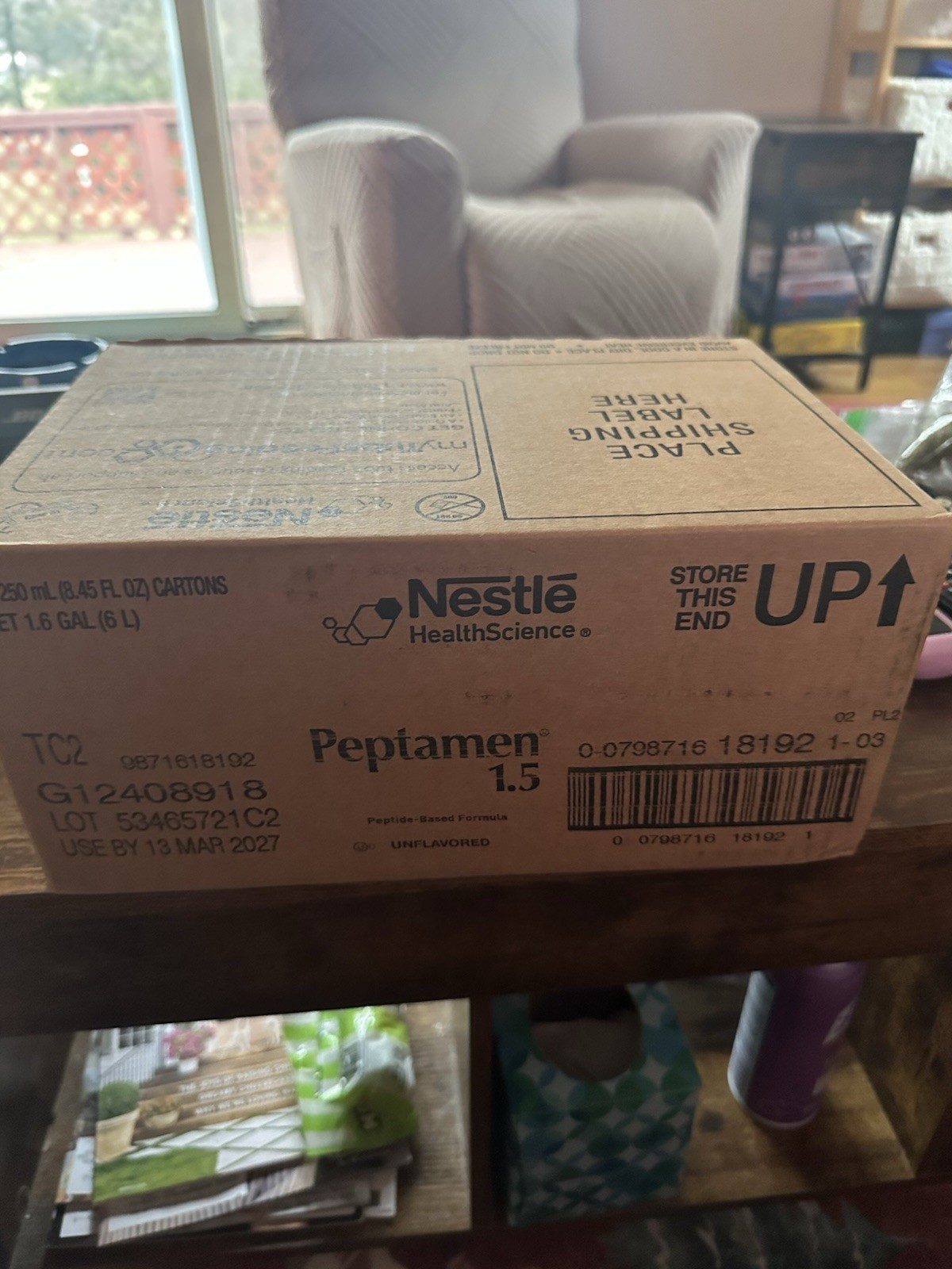 Nestle Peptamen 1.5 Supplement Unflavored 250 mL Carton 24 Ct March 2027