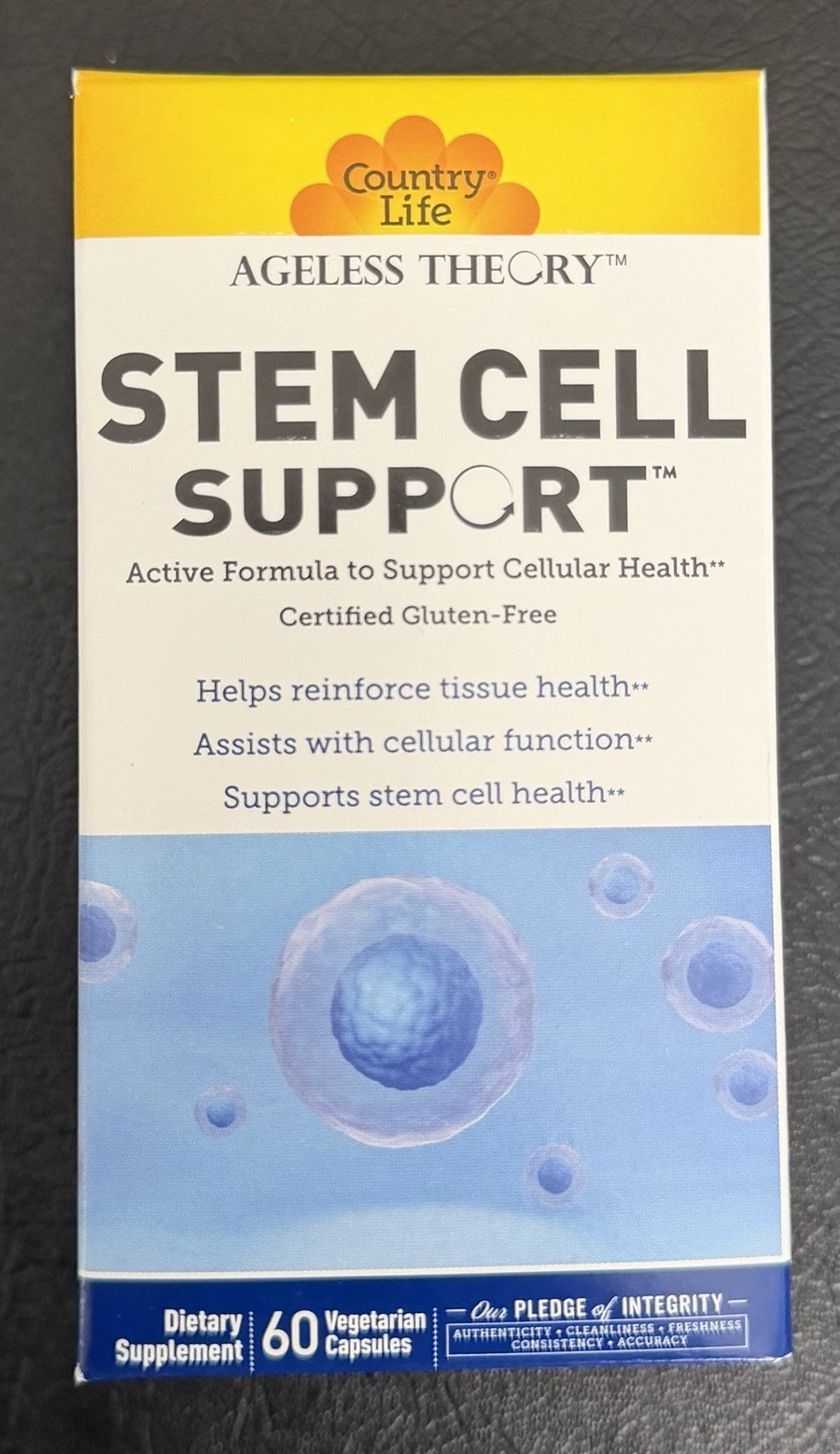 Country Life Ageless Theory Stem Cell Support 60 Caps Vegetarian Exp 04/27