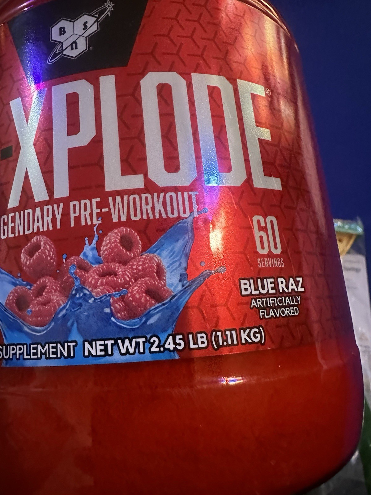 N.O.-XPLODE® Pre-Workout Igniter – Blue Raz (60 Servings) Exp 12/27