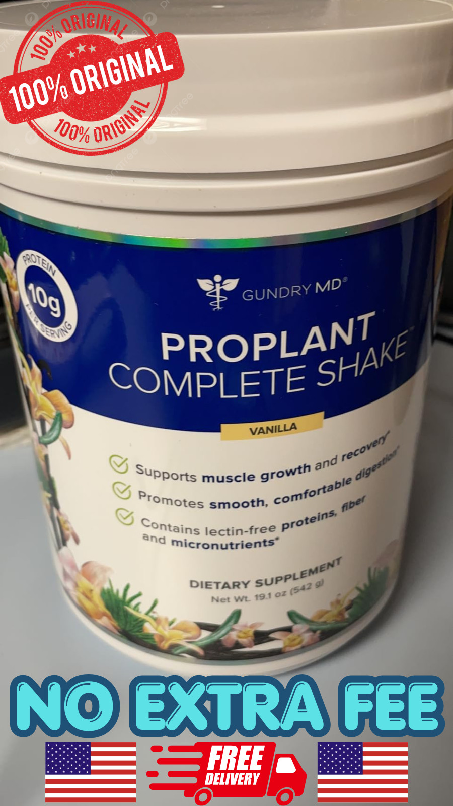 GUNDRY MD PROPLANT COMPLETE SHAKE Vanilla Net 544g 19oz (FREE SHIPPING)