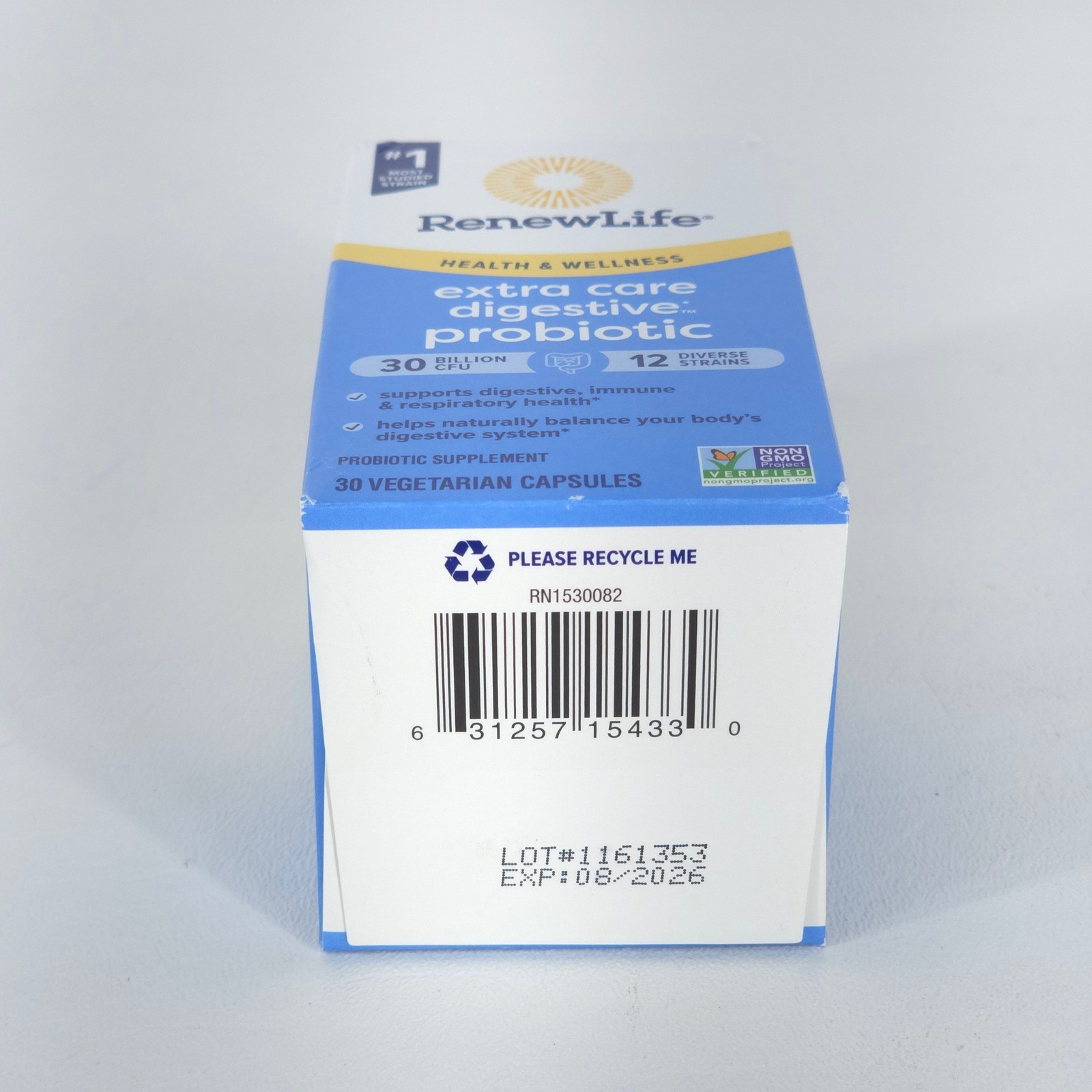 RenewLife Extra Care Digestive Probiotic 30ct 30B CFU 12 Strains Exp 08/2026 NEW