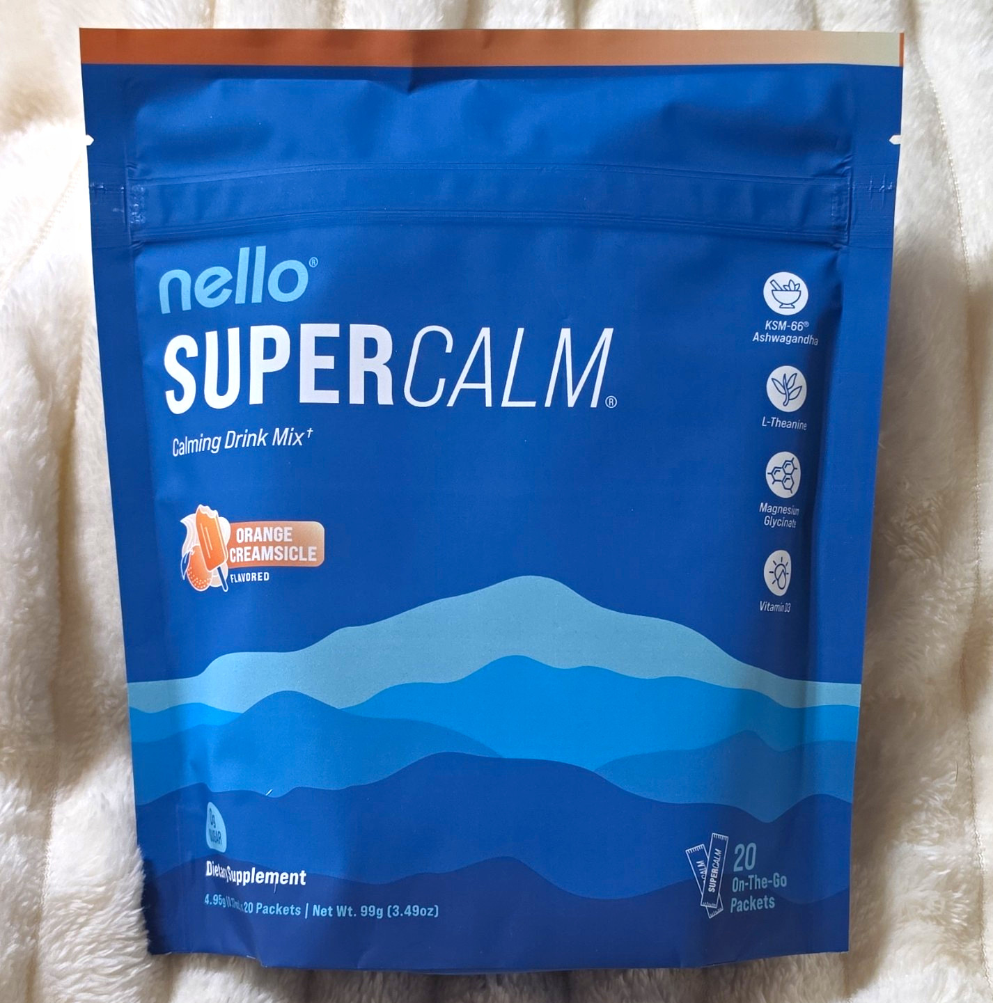 nello Supercalm Calming Drink Mix Orange Creamsicle 20 Packets Non-GMO