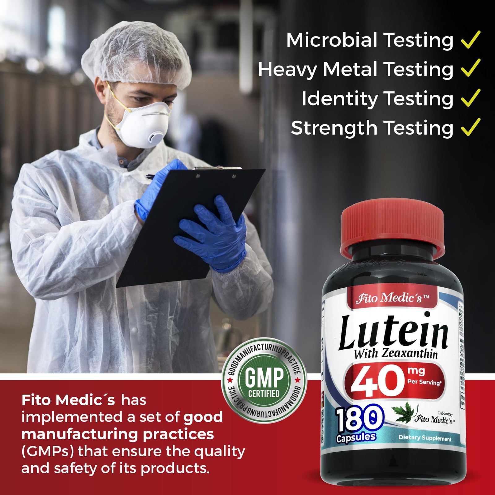 FITO MEDIC’S Lab | Lutein |180 Capsules |40 mg| 180 Count (Pack of 1)
