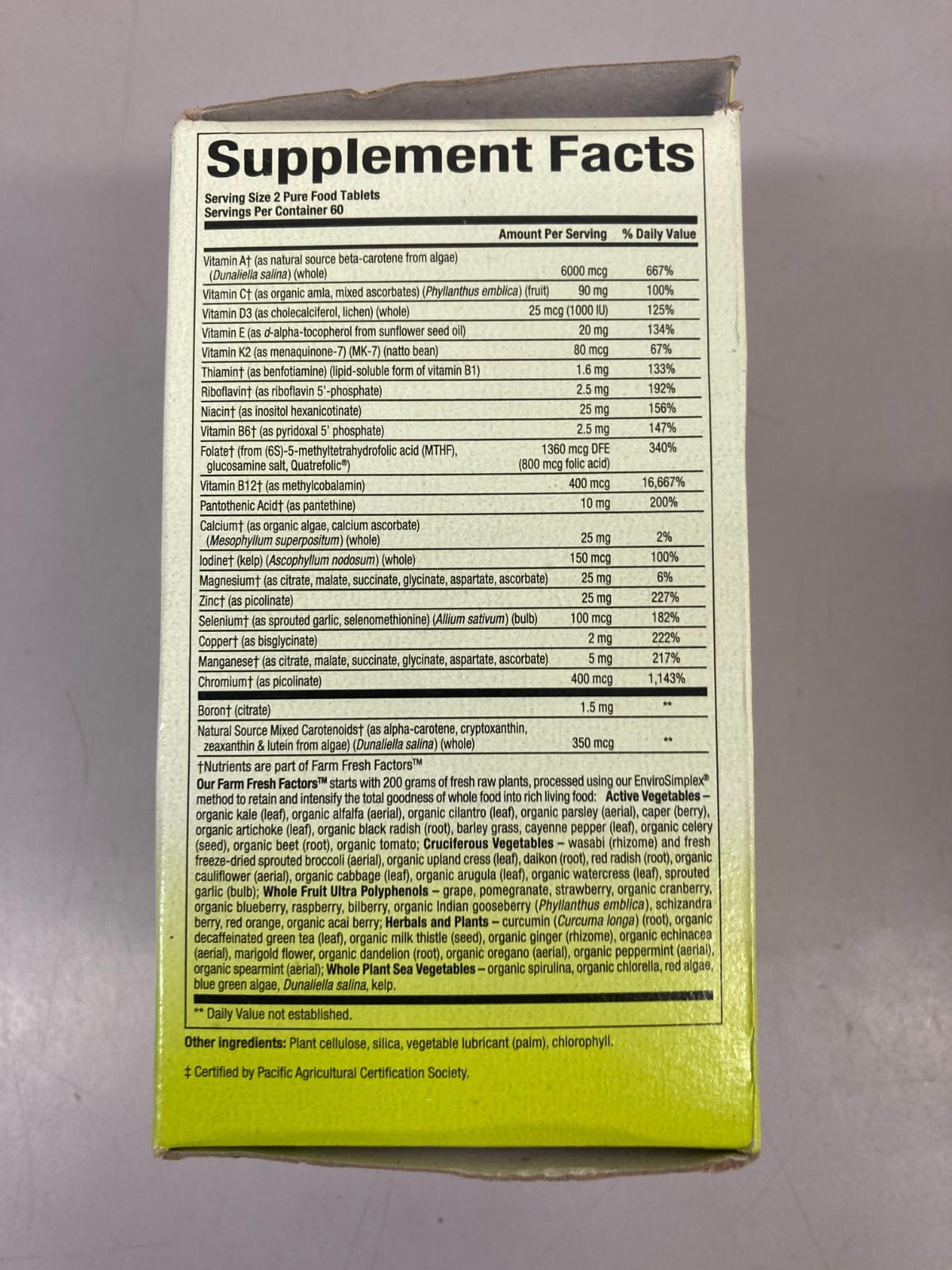 Whole Earth & Sea Pure Food Men’s Multivitamin & Mineral Supplement 120 Tablets