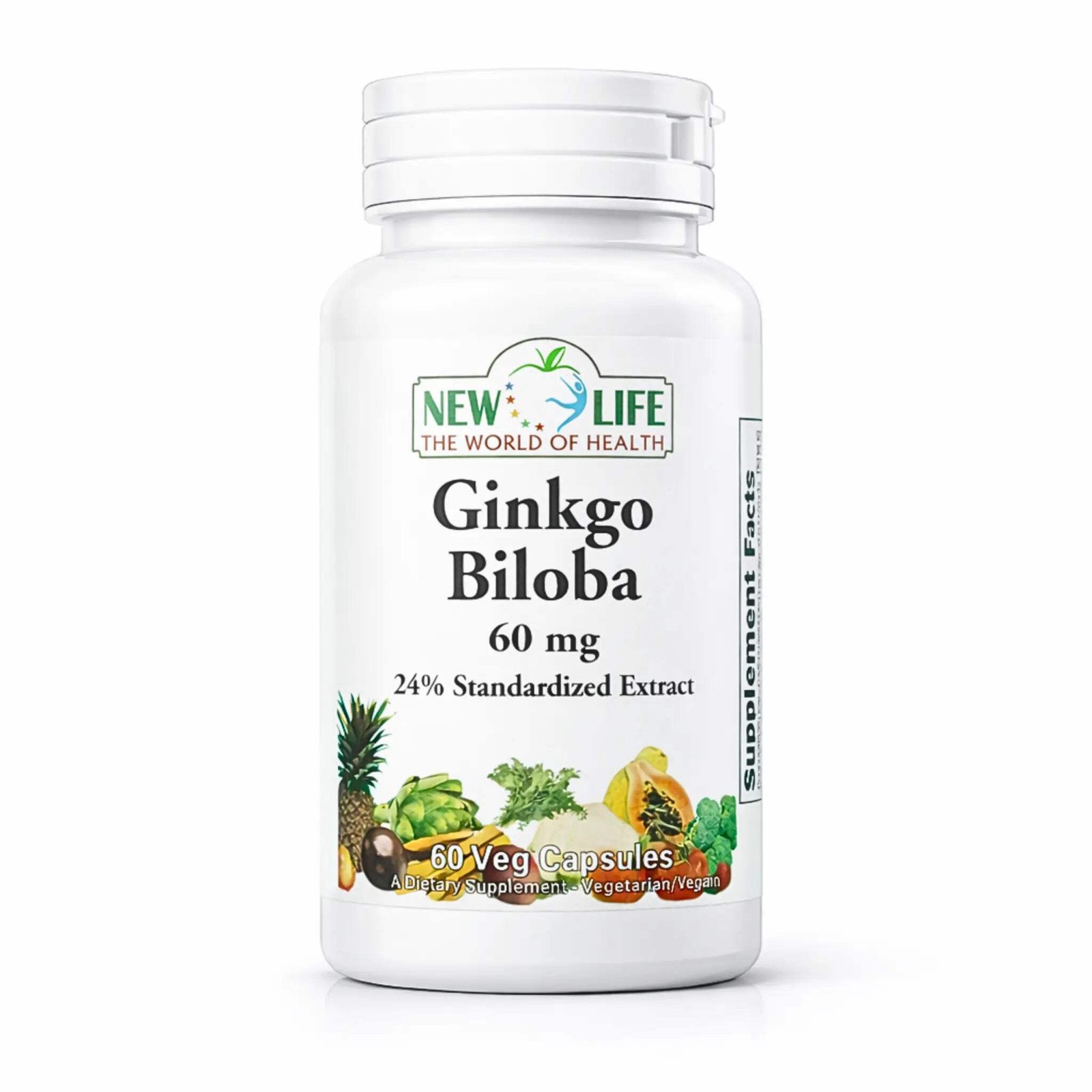 New Life Ginkgo Biloba 60mg, Cognitive Support, 60 Veg Capsules