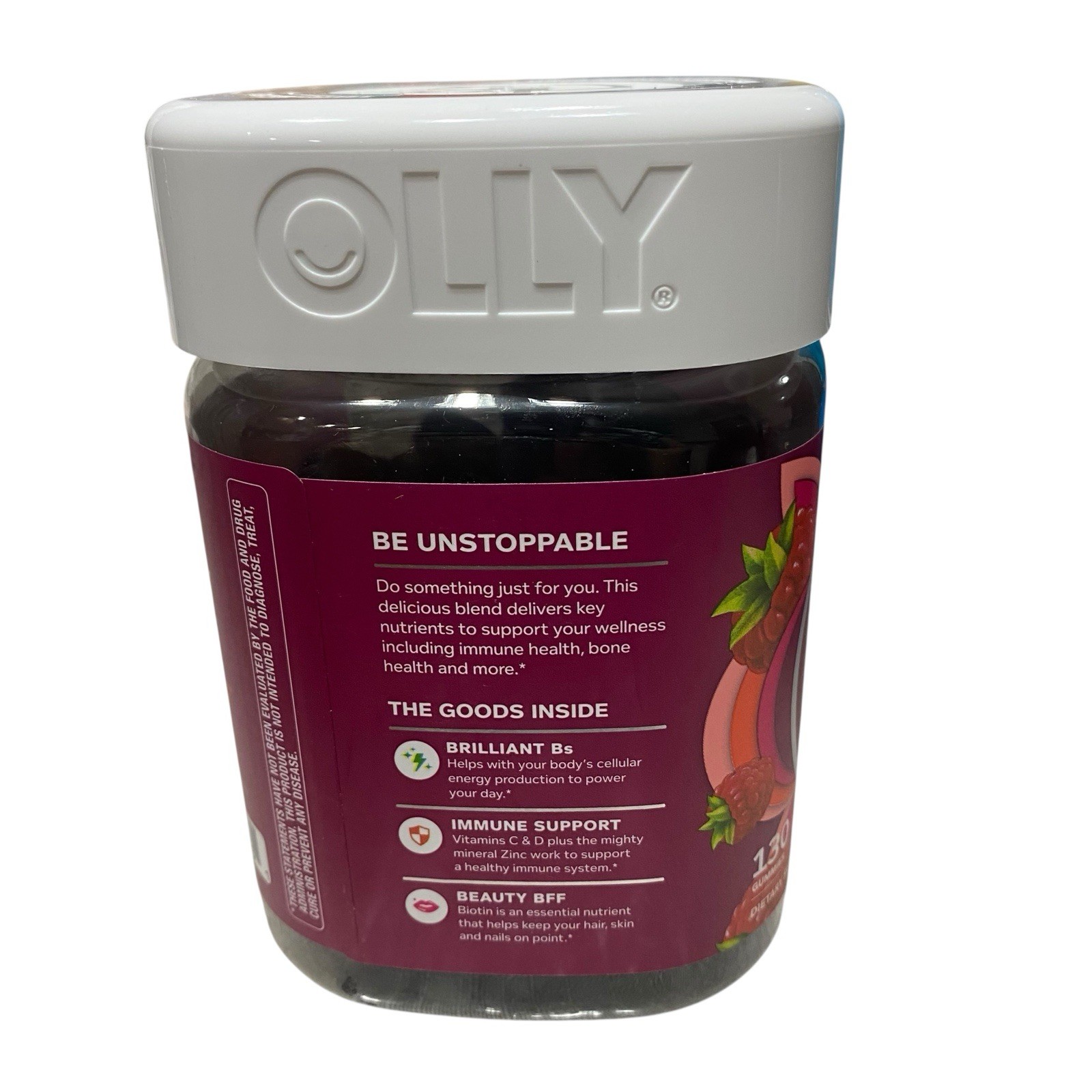 OLLY Women’s Multi Vitamin Gummies with Biotin, Blissful Berry 130 ct. Exp 07/26
