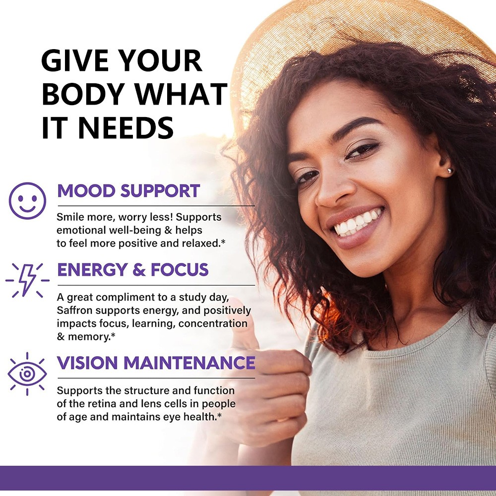 Saffron Supplements-30/60/120 Improve Mood & Vision & Focus Capsules Non-Gmo