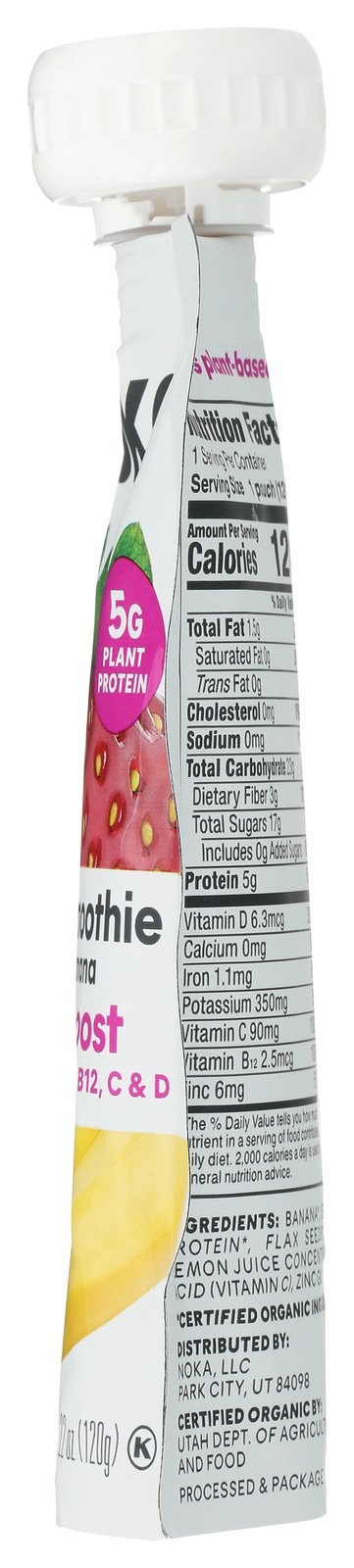 Noka Immunity Boost Superfood Smoothie Strawberry Banana 4.22 Oz 6 Pack