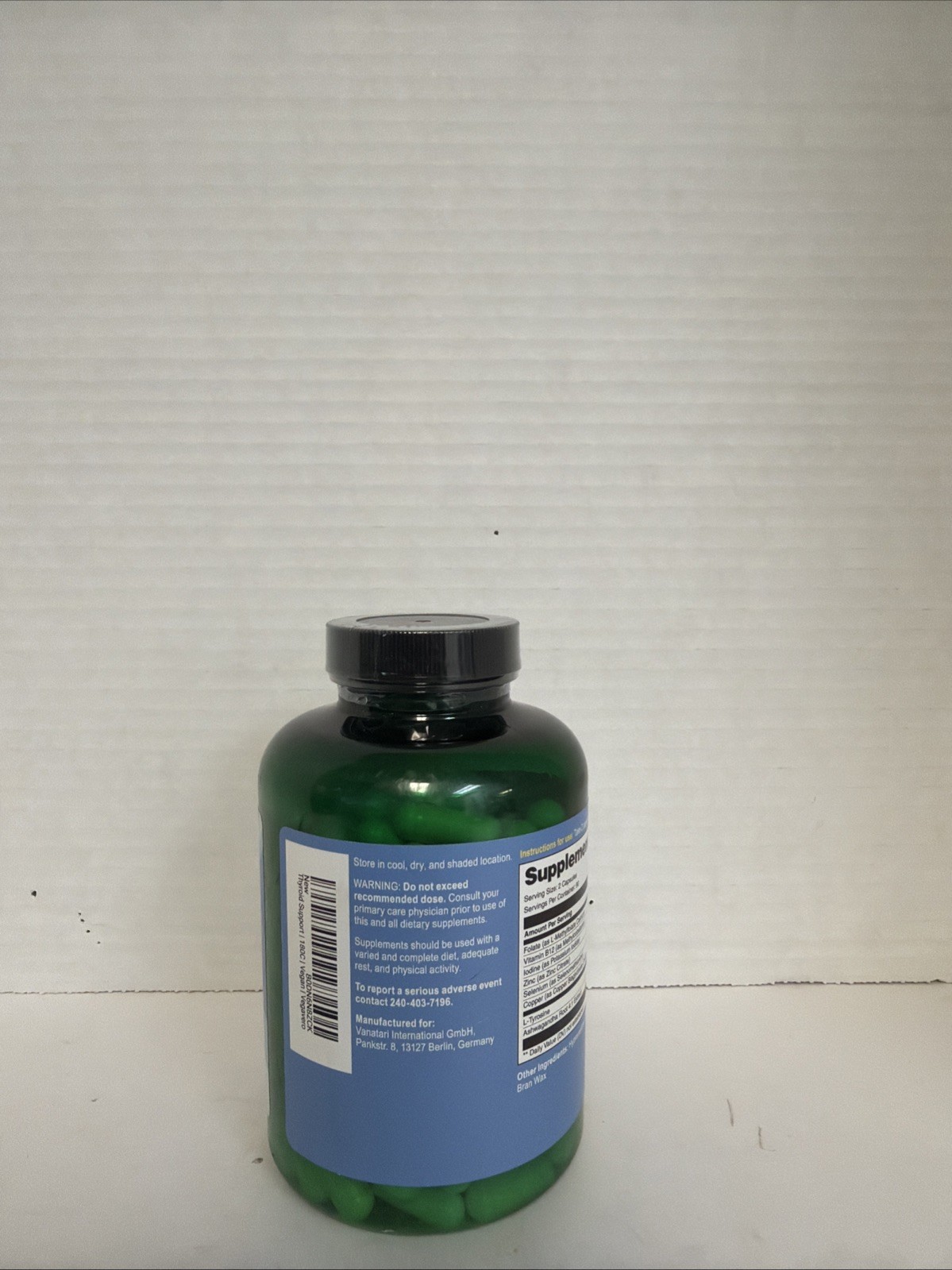 Vegavero Thyroid Support Iodine L-Tyrosine 180 Cap Exp 01/2028