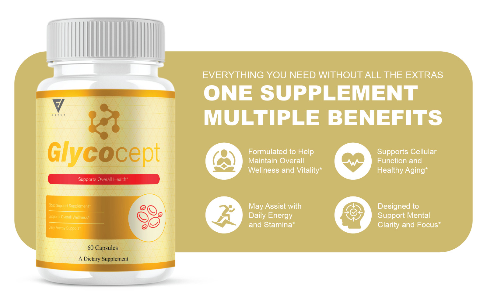 (3 Pack) Glycocept Blood Support, Glycocept Advanced Formula (180 Capsules)