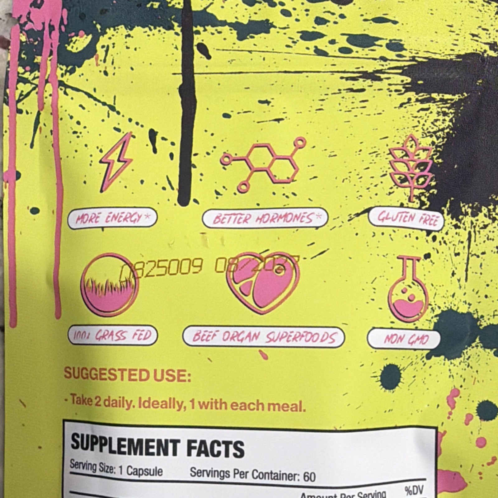 Primal Queen Beef Organ Superfoods Capsules, Brain, Liver, Kidney, Heart, 60 ct