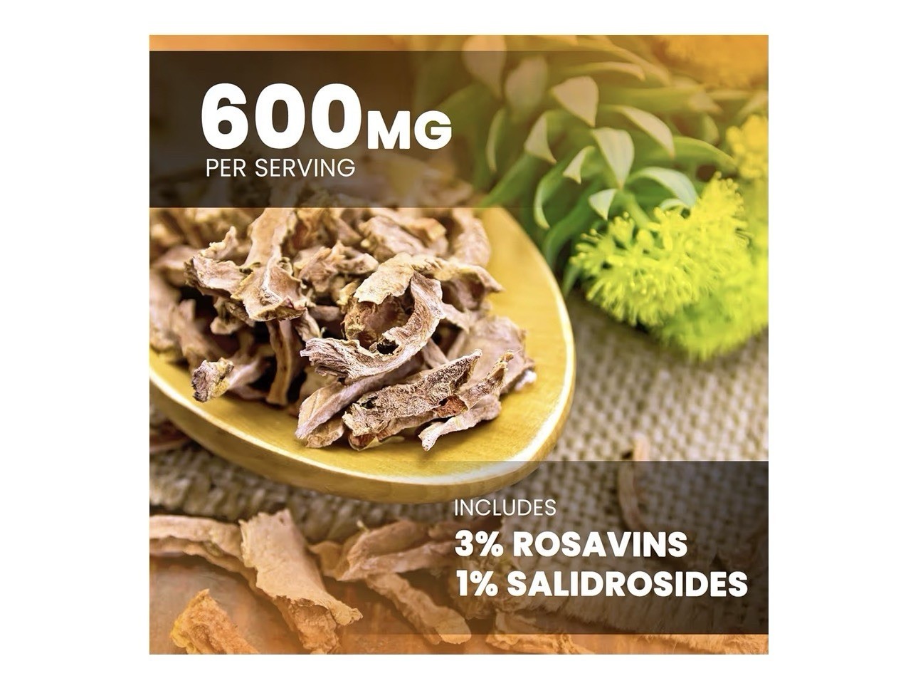 Nutra Champs Rhodiola Rosea Root Extract 600mg 120 Caps Vegan Non-GMO Keto