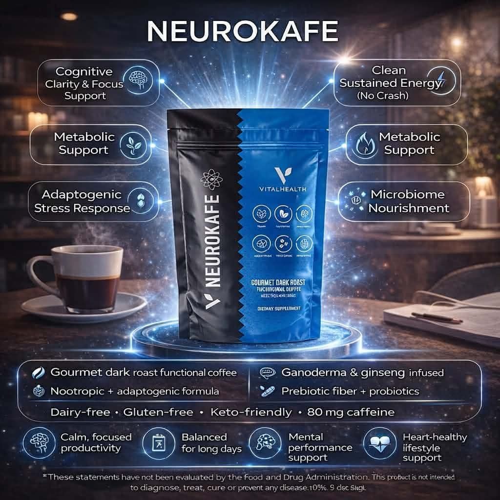 V-Neurokafe Premium Coffee Vegan Keto Friendly Ginseng, Nootropic Blend, 150g