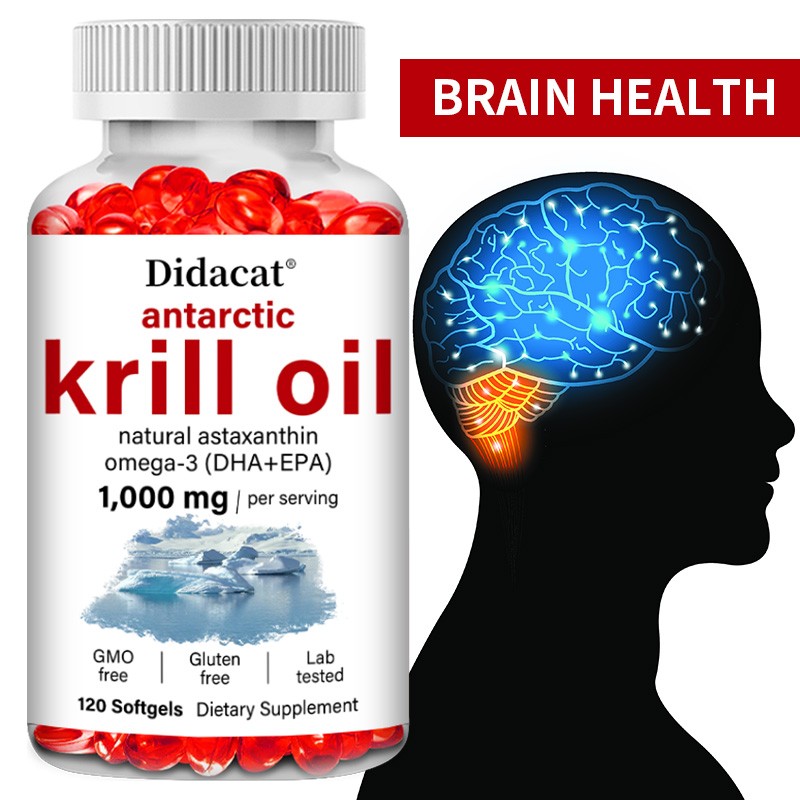 Antarctic Krill Oil 1000mg Softgels – with Omega-3 EPA, DHA & Astaxanthin