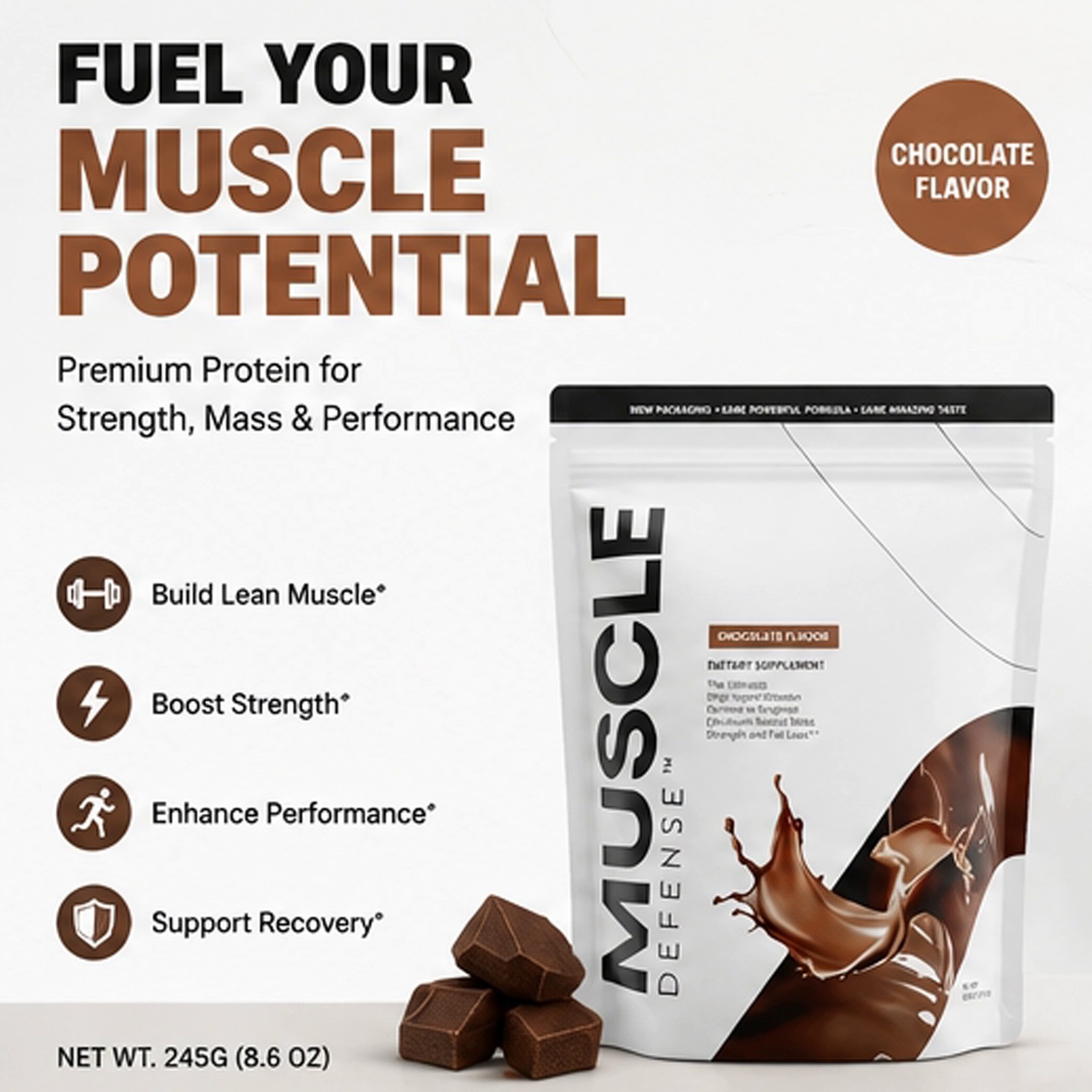 New Apex Labs Muscle Defense Chocolate Flavor- 8.57 OZ – EXP 2027 NEW!