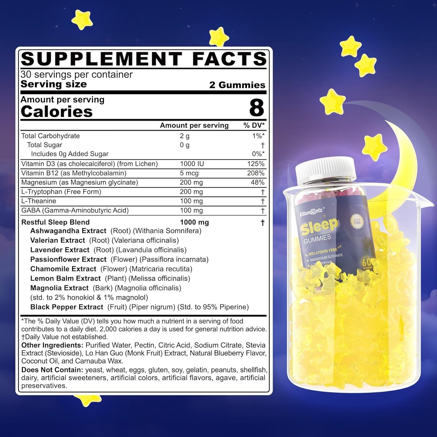 Sleep Gummies with Magnesium Glycinate L-Tryptophan 120ct Sugar Free
