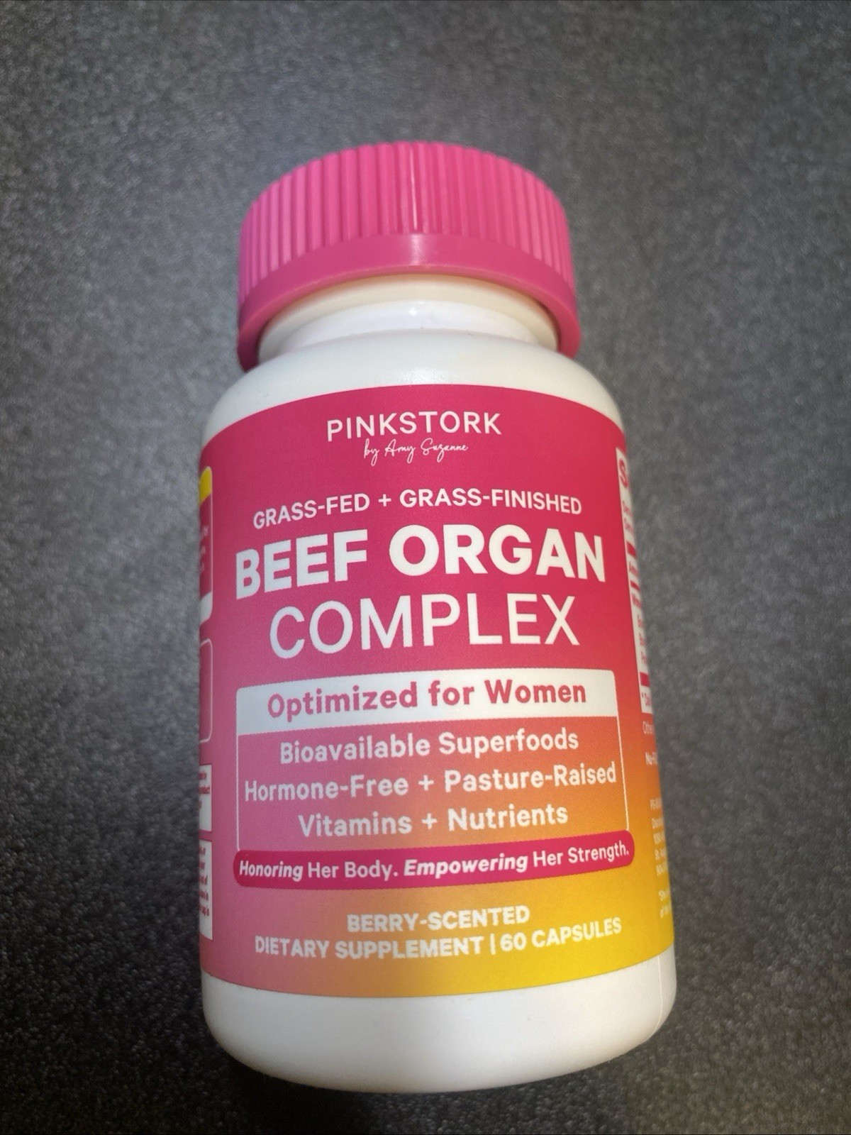Pink Stork Grass-Fed Beef Organ Complex Women’s Health 60 Caps 350mg Exp 01/2028