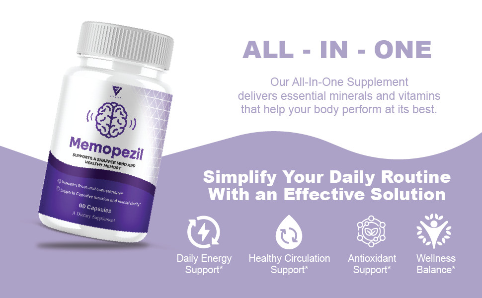 Memopezil Premium Health & Wellness Nootropic Supplement (60 Capsules)