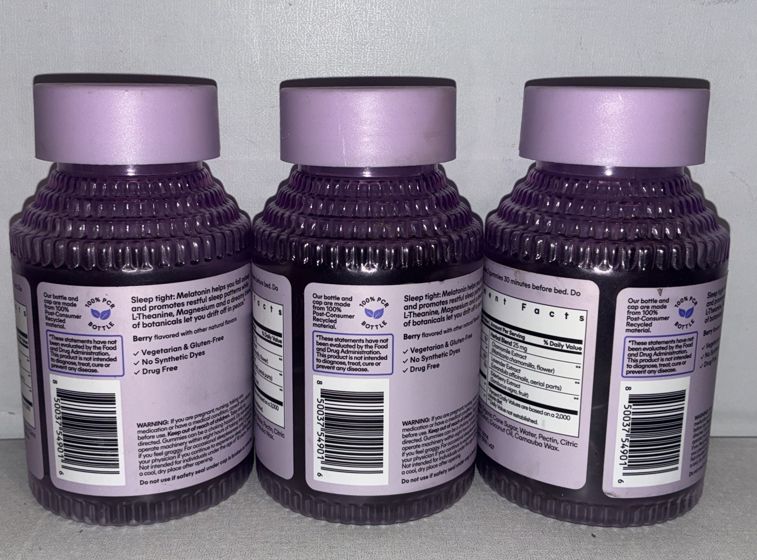Lot Of 3-LEMME SLEEP SLEEP TIGHT GUMMIES Melatonin Magnesium 60 Ct Each