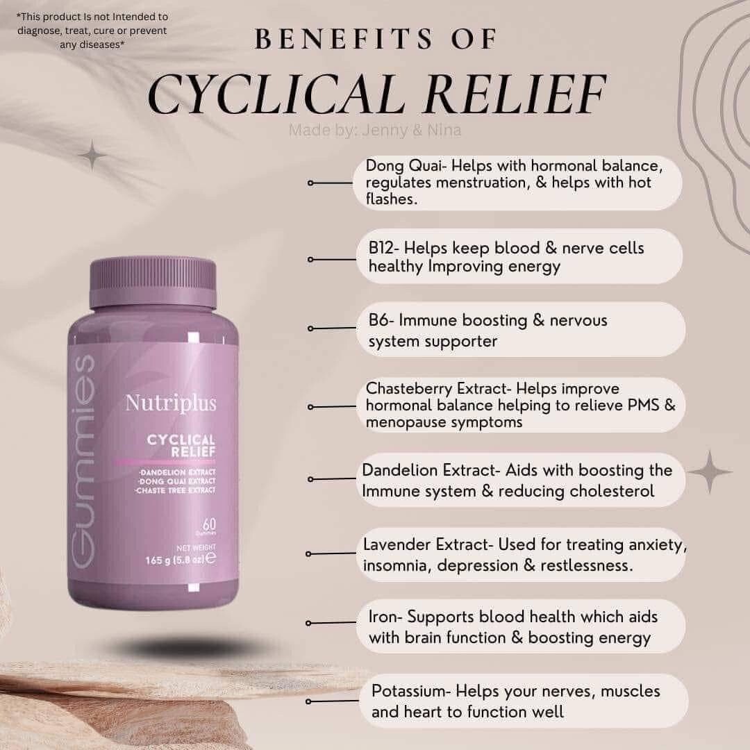 FARMASI ❤️ NUTRIPLUS 🐥 CYCLICAL RELIEF GUMMIES for Menstrual 🐥 FREE SHIPPING