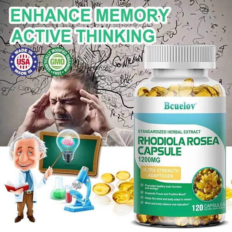 Rhodiola Rose Root Extract Capsules + Concentration & Memory 30 – 120 Capsules