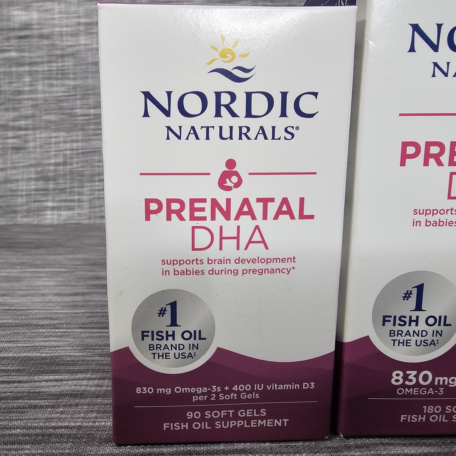 3 Pack Nordic Naturals Prenatal DHA Omega 3 & D3 360 Soft Gels Exp 2027/2028