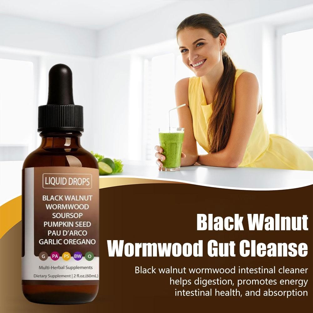 Black Walnut Wormwood Gut Cleanse Soursop, Featuring Pumpkin Seed, Garlic Orega