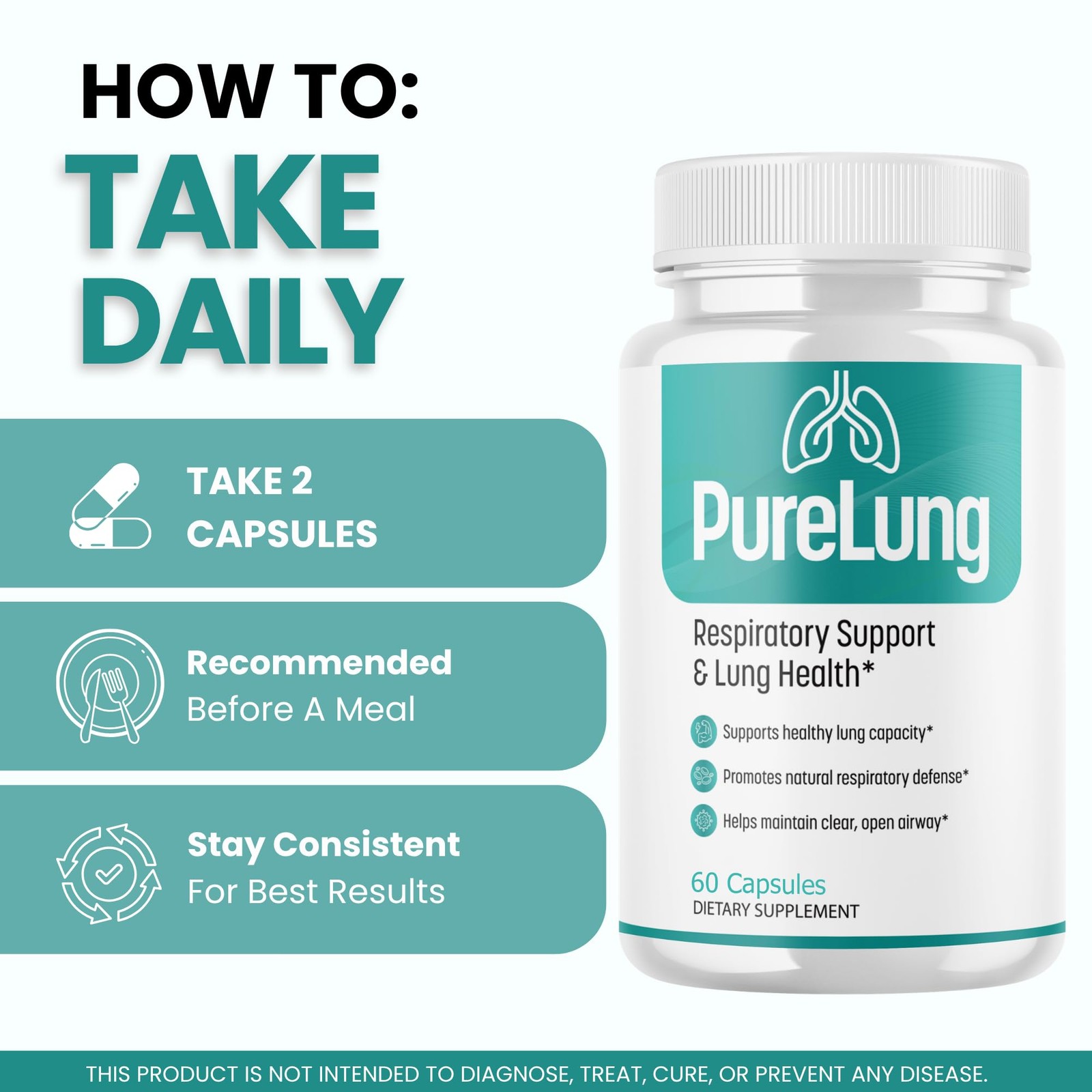 Valdivia PureLung 60 Capsules Daily Wellness Supplement Made in USA Premium