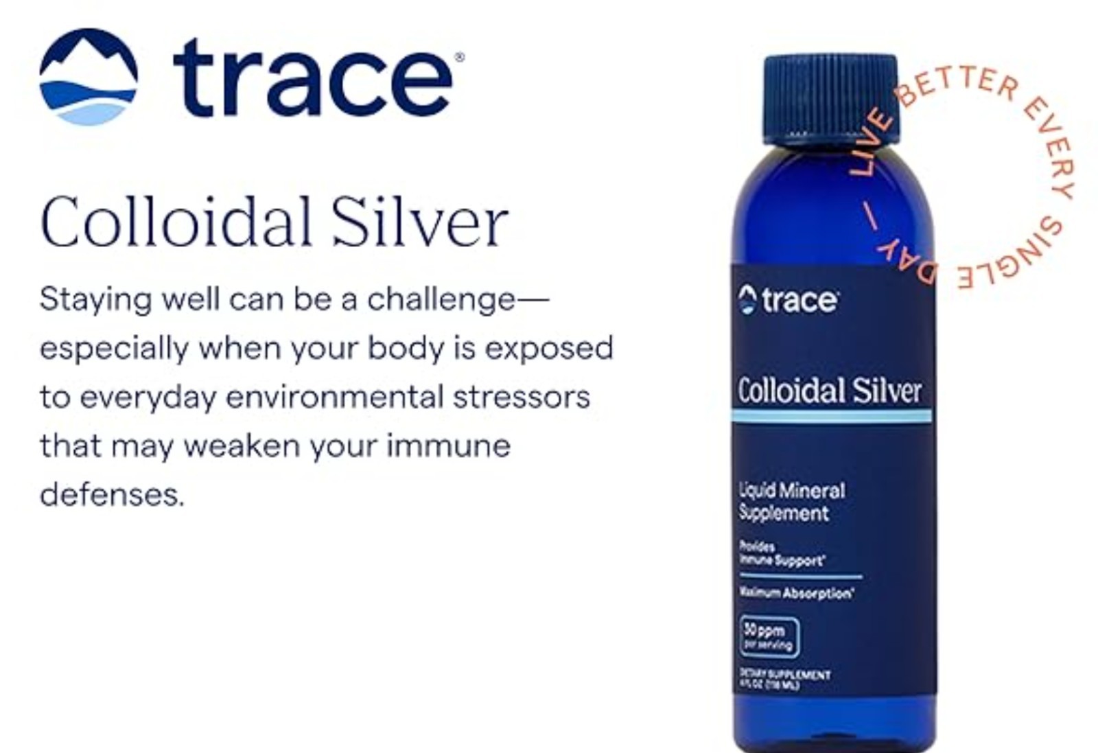 Trace Minerals COLLOIDAL SILVER 30 PPM 4 fl oz ( 24 Servings ) BEST BY 8/26