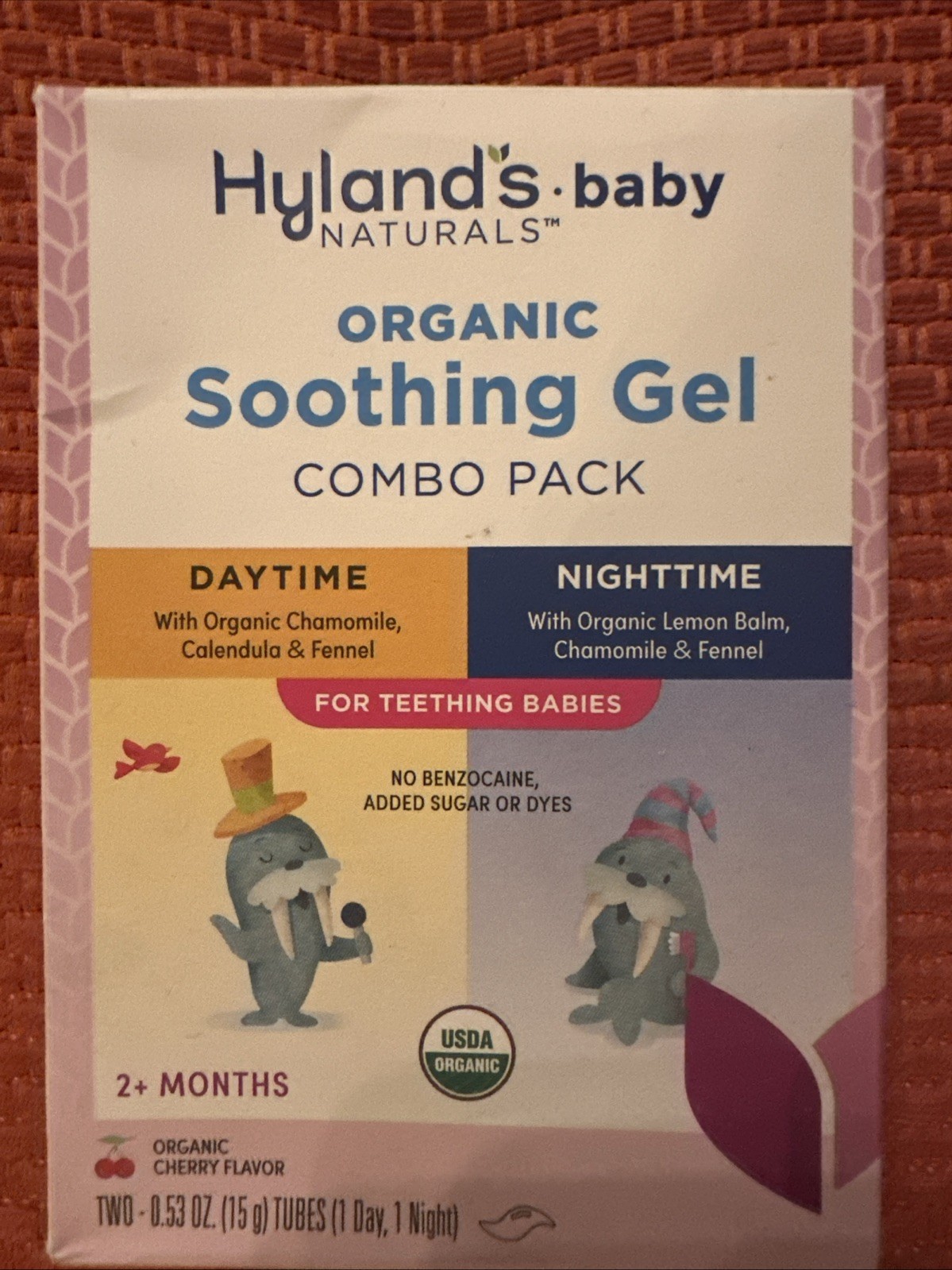 Hyland’s Naturals, Baby, Organic Soothing Gel Combo Pack Day/night Time Exp4/26